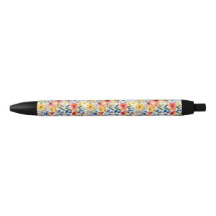 Bolígrafo De Tinta Negra Watercolor Spring Wildflowers Background-99034