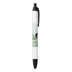 Bolígrafo De Tinta Negra Watercolor Wilderness Bird Common Lodge art