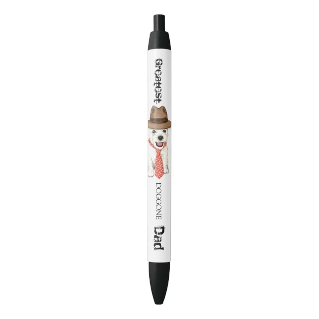 Bolígrafo De Tinta Negra Westie Dad (Frente vertical)
