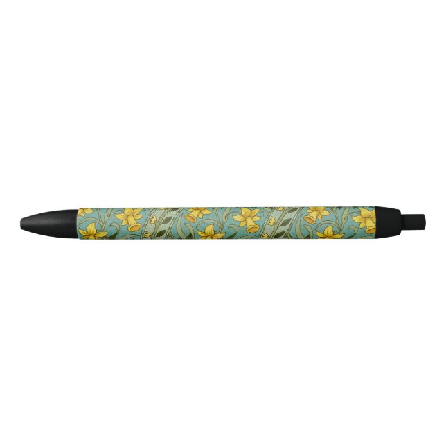 Bolígrafo De Tinta Negra William Morris Daffodil Floral Pattern Classic (Anverso)