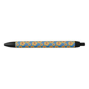 Bolígrafo De Tinta Negra Yellow Orange Flowers Pattern