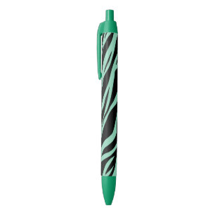 Bolígrafo De Tinta Negra Zebra verde de menta rayada