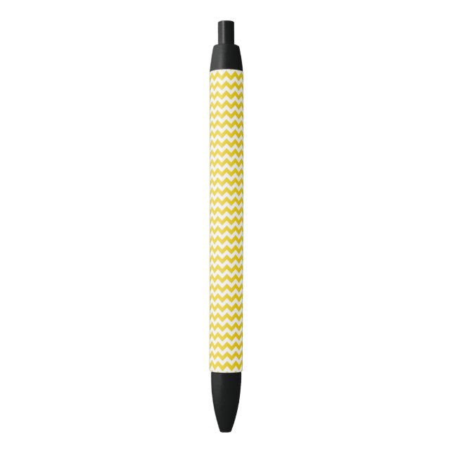 Bolígrafo De Tinta Negra Zigzag amarillo, chevron amarillo, patrón geométri (Frente vertical)