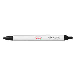 BOLÍGRAFO DE TINTA ROJA ESTILOSO MODERNO PERSONALIZABLE BLANCO VERIFICADO