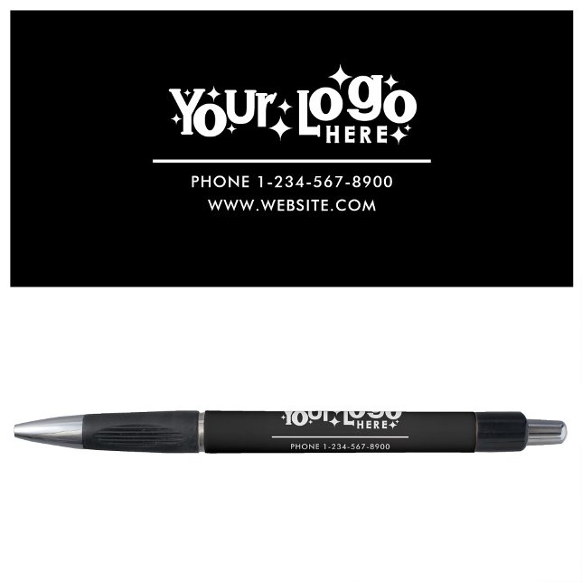 Bolígrafo Detalles de contacto de logotipo profesional Retro (Professional Business Logo Contact Details Retro Pen)