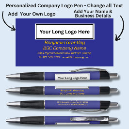 Bolígrafo Detalles de la empresa, oro/Naranja Texto sobre el