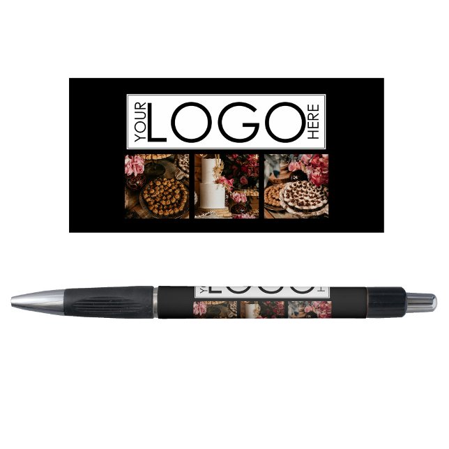 Bolígrafo Diseño de eventos 3 Foto - logotipo para empresas  (Event Planning 3 Photo Business Logo Black Pen)
