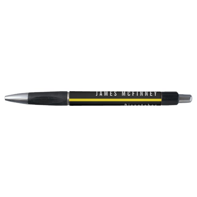Bolígrafo Dispatcher Thin Yellow Line Monogramado (Anverso)