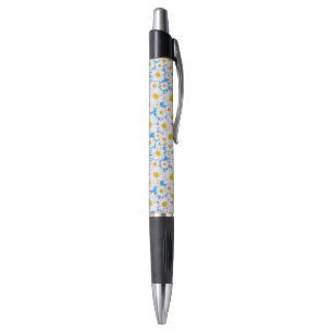 Bolígrafo Ditzy Daisies on Blue Personalizado Grip Pen