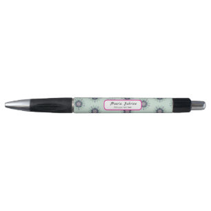 Bolígrafo Doodle de Mandala Floral Rosa Turquesa Moderna
