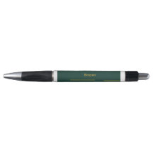 Bolígrafo dorado verde esmeralda personalizado
