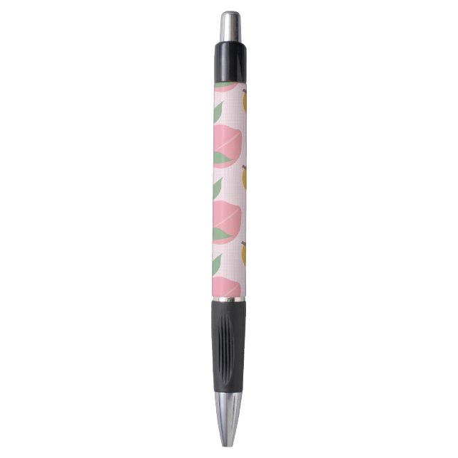 Bolígrafo Dulce patrón de fruta de naranja melocotón rosa (Frente vertical)