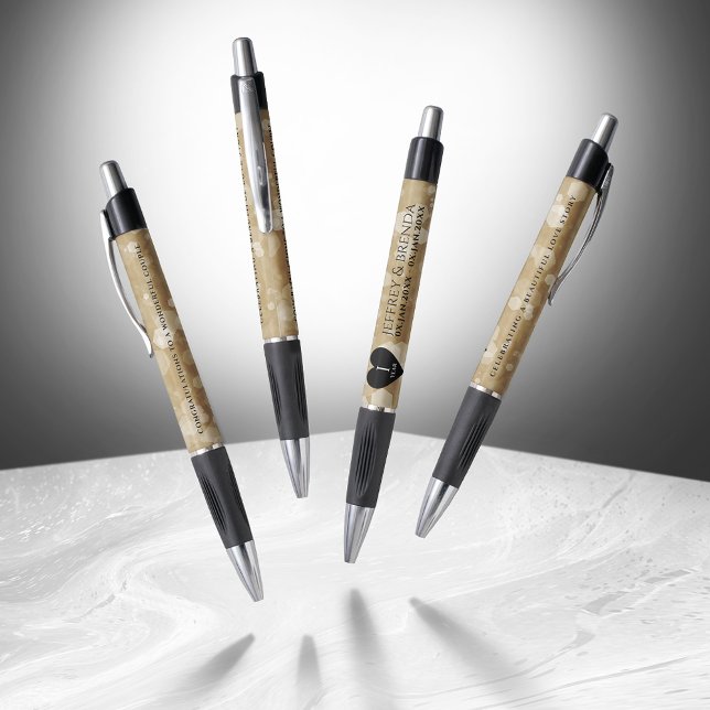 Bolígrafo Elegante 1er aniversario de Boda de papel (Elegant 1st Paper Wedding Anniversary Dancing Pens Cover Photo)