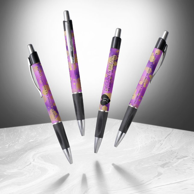Bolígrafo Elegante 33° Aniversario del Boda Ametista (Elegant 33rd Amethyst Wedding Anniversary Pen Cover Photo)