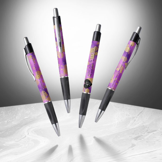 Bolígrafo Elegante 47° Aniversario del Boda Ametista (Elegant 47th Amethyst Wedding Anniversary Pen Cover Photo)
