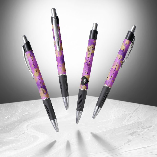 Bolígrafo Elegante 48º Aniversario del Boda Ametista (Elegant 48th Amethyst Wedding Anniversary Pen Cover Photo)