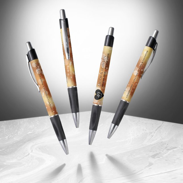 Bolígrafo Elegante 49° Aniversario del Boda del Cobre (Elegant 49th Copper Wedding Anniversary Pen Cover Photo)