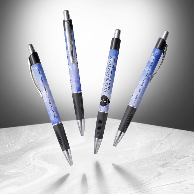 Bolígrafo Elegante 51° Aniversario del Boda Sapphire (Elegant 51st Sapphire Wedding Anniversary Dancing Pens Cover Photo)