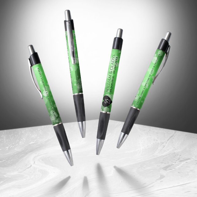 Bolígrafo Elegante 55º aniversario de Boda Esmeralda (Elegant 55th Emerald Wedding Anniversary Pen Cover Photo)