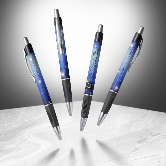 Bolígrafo Elegante 67º Aniversario del Boda de Star Sapphire (Elegant 67th Star Sapphire Wedding Anniversary Pen Cover Photo)