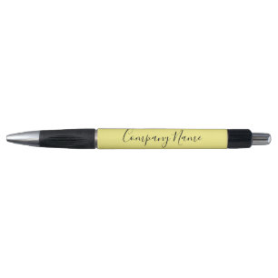 Bolígrafo Elegante Amarillo Negro Script Nombre de la compañ
