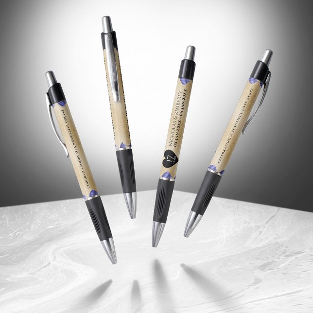 Bolígrafo Elegante aniversario Boda de 17 conchas (Elegant 17th Shells Wedding Anniversary Pen Cover Photo)