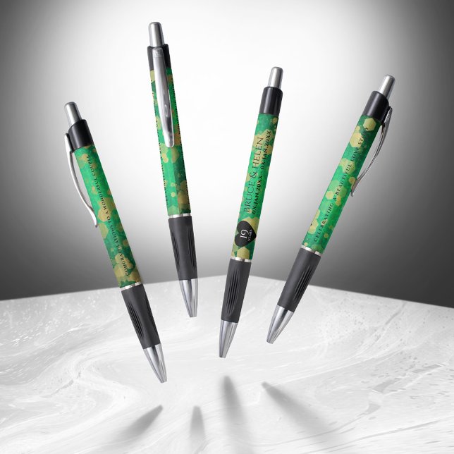 Bolígrafo Elegante celebración del 19° Aniversario del Boda  (Elegant 19th Jade Wedding Anniversary Pen Cover Photo)