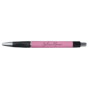 Bolígrafo Elegante Color Negro Rosa Texto Salón de negocios