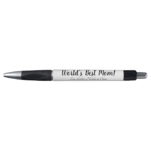 Bolígrafo Elegante guión de mejor personalizado blanco negro