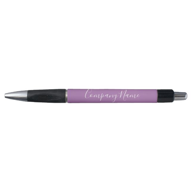 Bolígrafo Elegante Lavanda White Script Nombre de la compañí (Anverso)