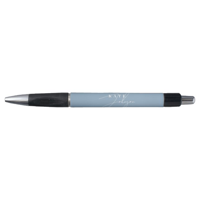 Bolígrafo Elegante Monograma de Letra Script Azul (Anverso)