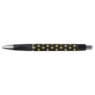 Bolígrafo Elegante patrón de confeti dorado sobre negro