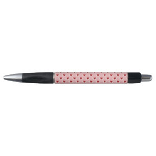 Bolígrafo Elegante patrón de corazón moderno rosa y blanco c