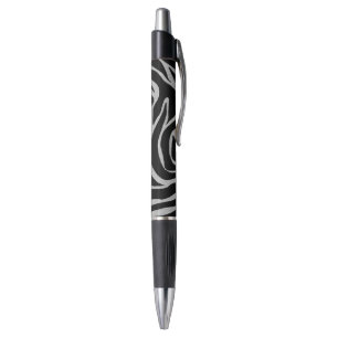 Bolígrafo Elegante Purpurina negro plata impresión de animal