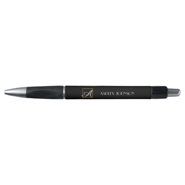 Bolígrafo Elegante Relieve metalizado dorado Monograma Pen p (Anverso)