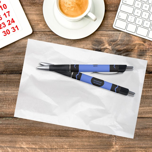 Bolígrafo Elemental Blue Crayon Wrap Monogram Name (Subido por el creador)