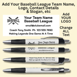 Bolígrafo Equipo de la Liga de Béisbol - Añade tus propios d