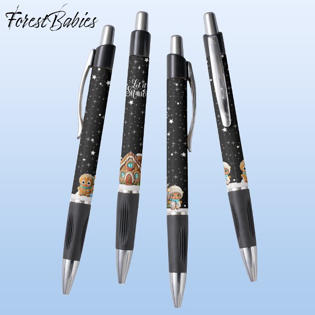 Bolígrafo Escena de la noche del pan de jengibre, que nieve, (Subido por el creador)