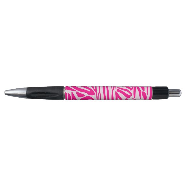 Bolígrafo Estampado de cebra rosa (Anverso)