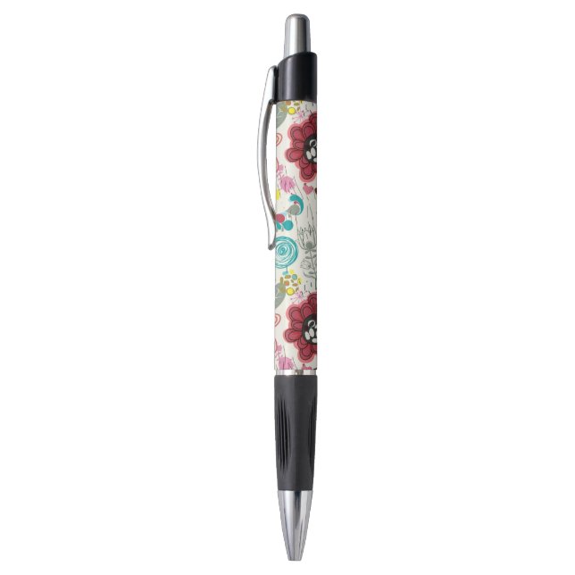 Bolígrafo Estampado de flores en el estilo retro 5 (Parte superior (vertical))