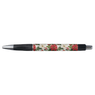 Bolígrafo Flor de Nochebuena de Navidad – Diseño Floral de V