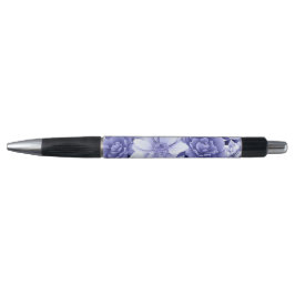 Bolígrafo Floral Azul