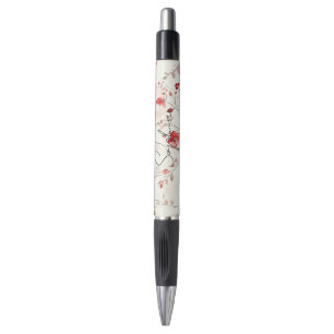 Bolígrafo Floral Rojo Crema  
