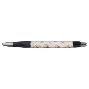 Bolígrafo Floral vintage de fresa sin costuras cottagecore