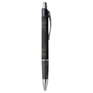 Bolígrafo Flores Art Deco sobre negro