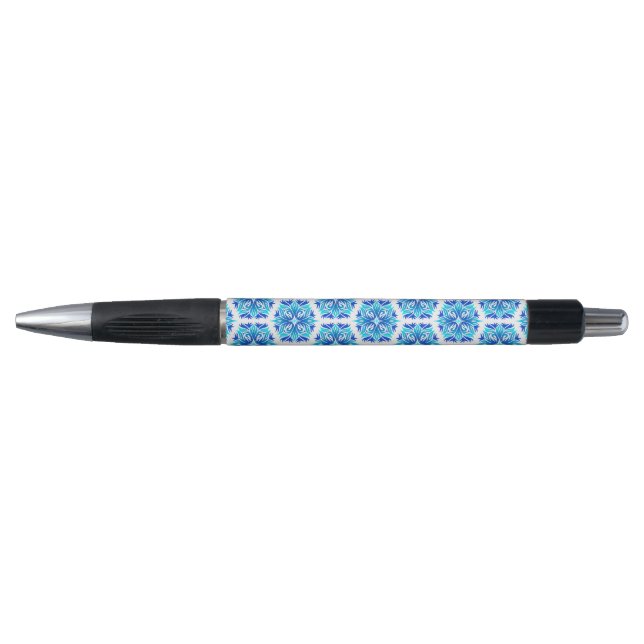Bolígrafo Flores Azules, Patrón De Flores, Patrón Floral (Anverso)