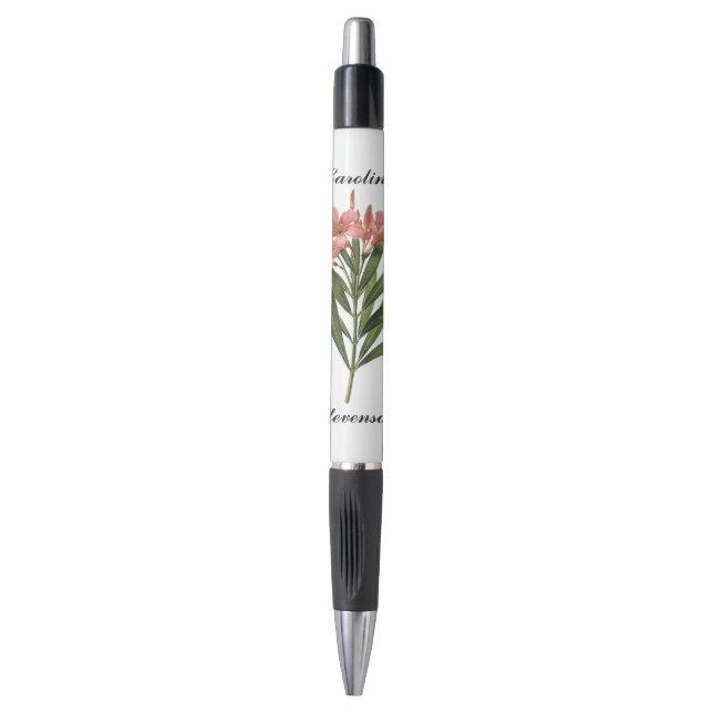 Bolígrafo Flores de cosecha personalizado pluma monograma 3 (Frente vertical)