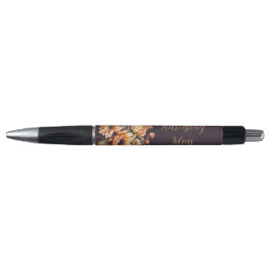 Bolígrafo Flores de otoño acuáticas-moradas