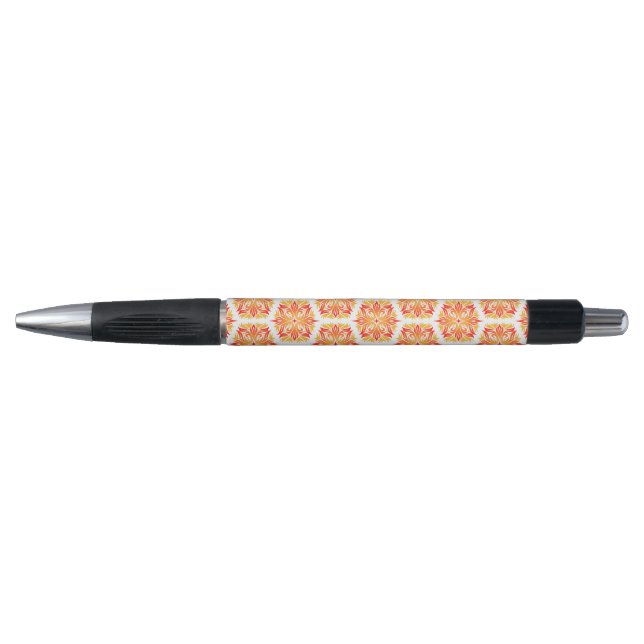 Bolígrafo Flores naranjas, Patrón De Flores, Patrón Floral (Anverso)