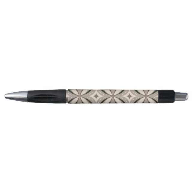 Bolígrafo Formas circulares retro beige y marrón (Anverso)